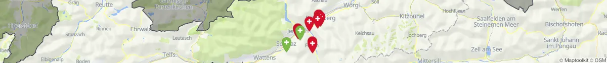 Kartenansicht für Apotheken-Notdienste in der Nähe von Wiesing (Schwaz, Tirol)